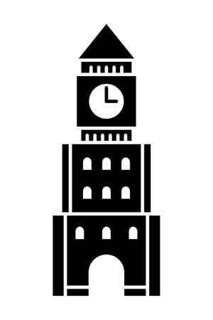 Clock tower isolated vector illustration.のイラスト素材