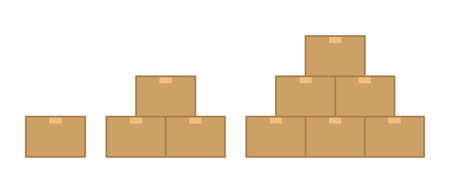Stacked cardboard boxes isolated vector illustration.のイラスト素材