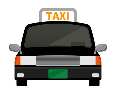 Black taxi isolated vector illustration.のイラスト素材