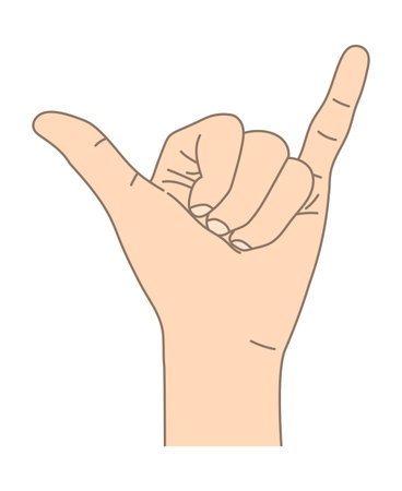 Hand sign called shaka in Hawaii.のイラスト素材