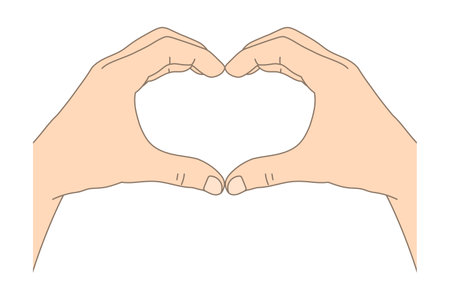 Hand heart isolated vector illustration.のイラスト素材