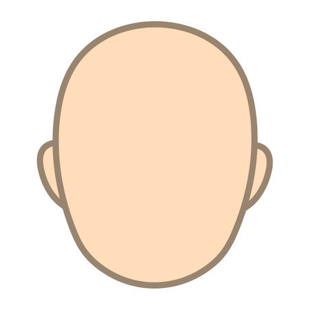 Facial contour isolated vector illustration.のイラスト素材