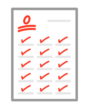 Zero point test paper isolated vector illustration.のイラスト素材