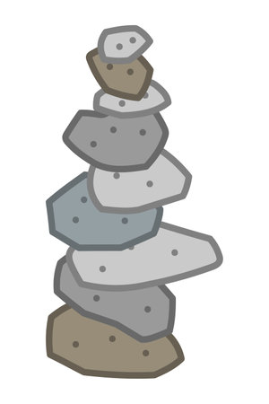 A cairn isolated vector illustration.のイラスト素材