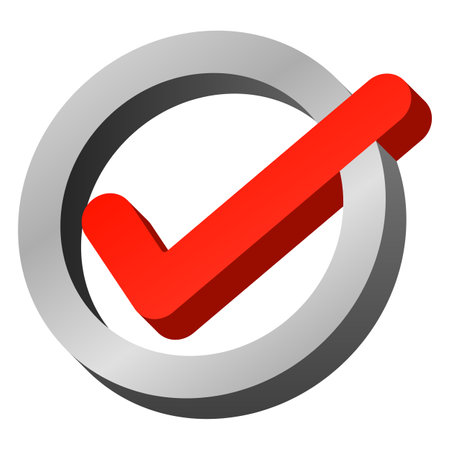 Check mark isolated vector  3d icon.のイラスト素材