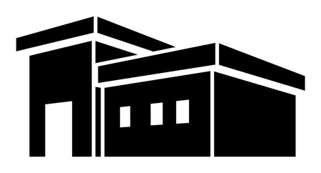 Building icon isolated vector 3d silhouette.のイラスト素材