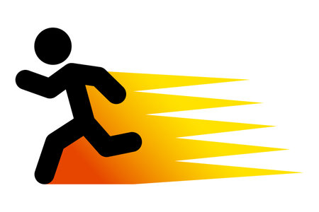 Running person isolated vector illustration.のイラスト素材