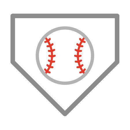 Baseball and home plate icon.のイラスト素材