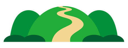 Mountain road isolated vector illustration.のイラスト素材