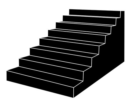 Silhouette of a staircase isolated vector illustration.のイラスト素材