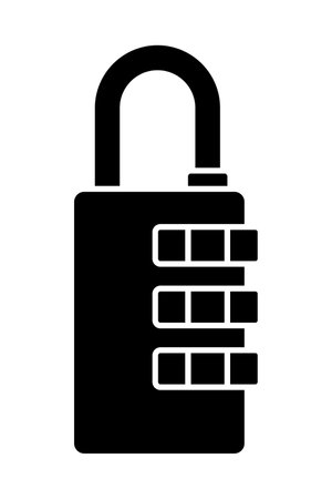 Number combination key isolated vector silhouette.のイラスト素材