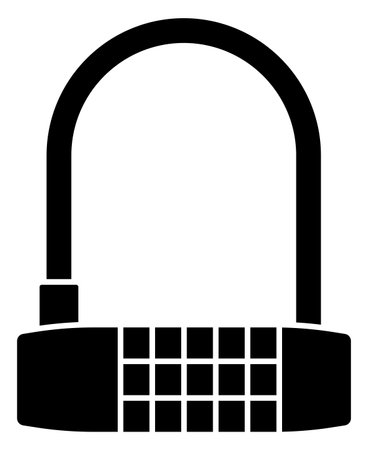 Number combination key isolated vector silhouette.のイラスト素材