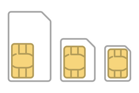 SIM card isolated vector illustrations set.のイラスト素材