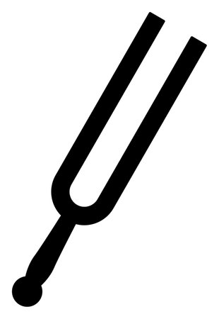 Tuning fork isolated vector silhouette.のイラスト素材