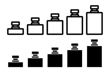 Weight icon and silhouette set.のイラスト素材
