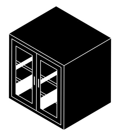 A cabinet isolated vector silhouette.のイラスト素材