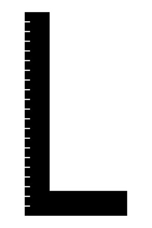 L angle ruler isolated vector silhouette.のイラスト素材