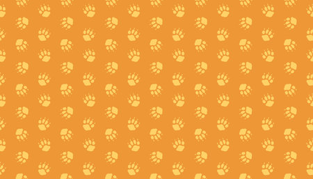 Fox Footprints Seamless Pattern Background.のイラスト素材