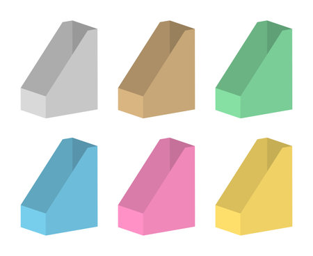 A set of colorful file boxes.のイラスト素材