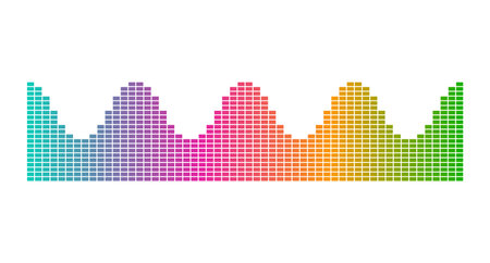 Waveform like an equalizer isolated vector illustration.のイラスト素材