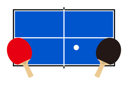 Table Tennis Isolated Vector Illustrationのイラスト素材