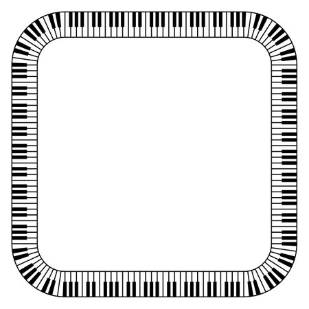 Square Piano Keyboard Vector Frameのイラスト素材