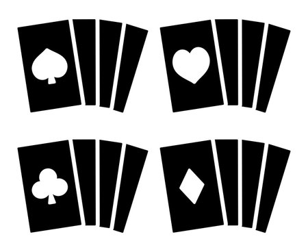 Silhouette Set of Playing Cardsのイラスト素材