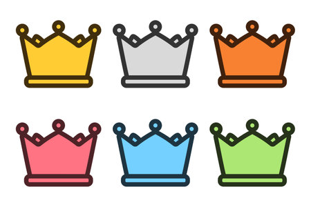 6 Color Crown Icons Setのイラスト素材