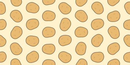 Seamless Pattern Background of Potatoのイラスト素材