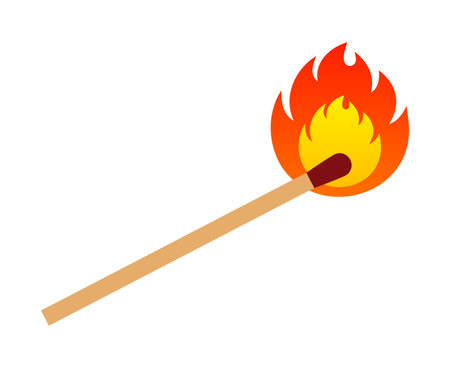 A Matchstick With a Light on Itのイラスト素材