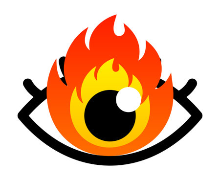 Burning Passionate Eye Isolated Vector Illustrationのイラスト素材