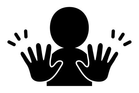 People Who Signal With the Palm of Their Handのイラスト素材