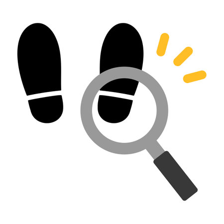 Shoeprints and Loupe Isolated Vector Illustrationのイラスト素材