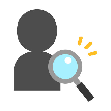 Person and Loupe Vector Illustrationのイラスト素材