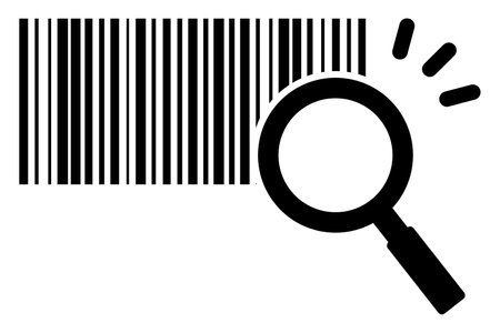 View Barcode With Magnifying Glassのイラスト素材
