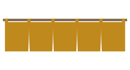 Japanese Style Yellow Shop Curtainのイラスト素材