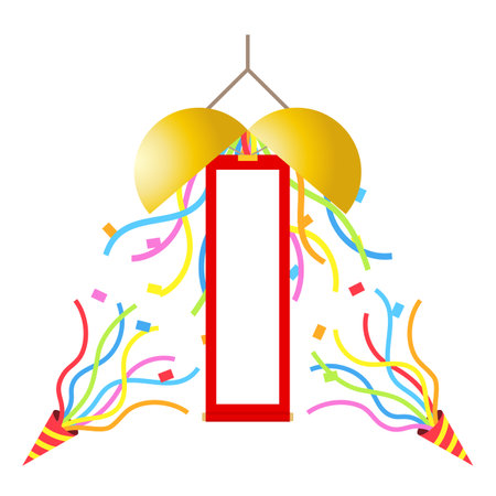Confetti Ball and Party Poppersのイラスト素材