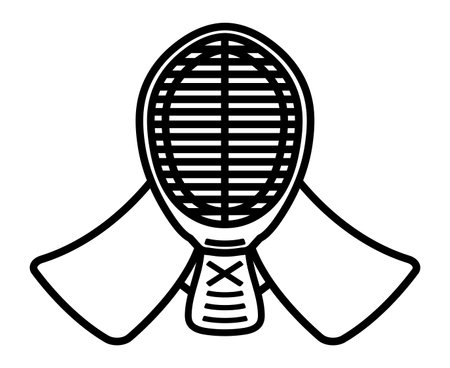 Kendo Mask Isolated Vector Iconのイラスト素材