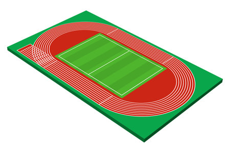 Athletics Track Field Isolated Vector Illustrationのイラスト素材
