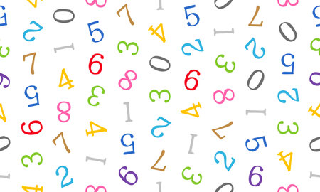 Seamless Pattern Background of Random Numbersのイラスト素材