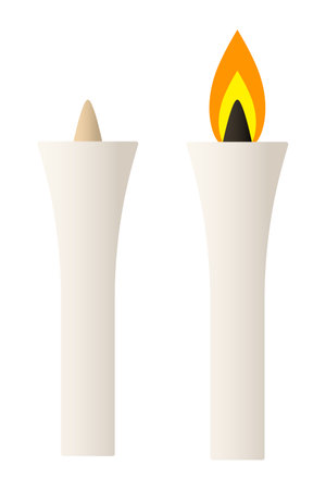 Japanese Candle Isolated Vector Illustrationのイラスト素材