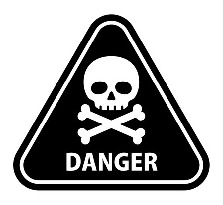 Danger Warning Sign with Skull Markのイラスト素材