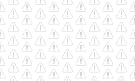 Triangular exclamation mark warning sign seamless pattern backgroundのイラスト素材
