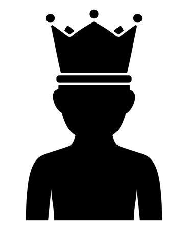 Silhouette of a Person Wearing a Crownのイラスト素材