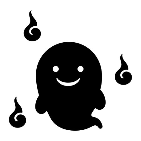 Cute smiling ghost and human soulsのイラスト素材
