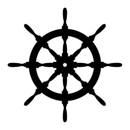Steering wheel isolated vector silhouetteのイラスト素材