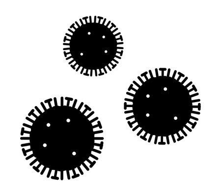 Influenza virus isolated vector silhouetteのイラスト素材