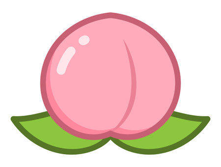 A peach isolated vector illustrationのイラスト素材