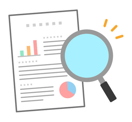 Proposal and loupe isolated vector illustrationのイラスト素材