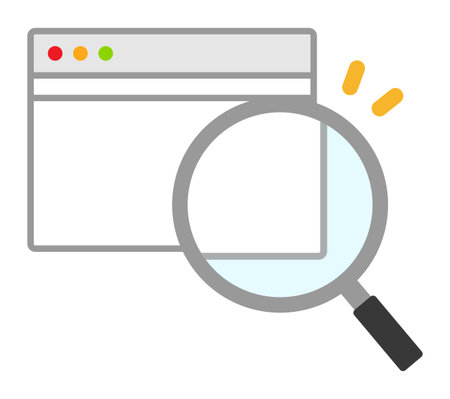 Computer Window with Loupe - Isolated Vector Illustrationのイラスト素材